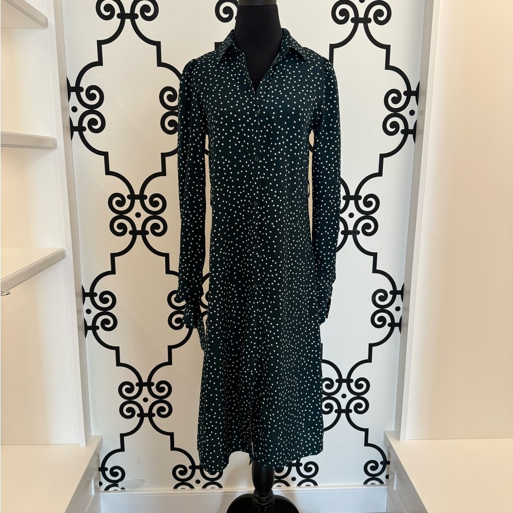 Polka dot black long sleeve dress.